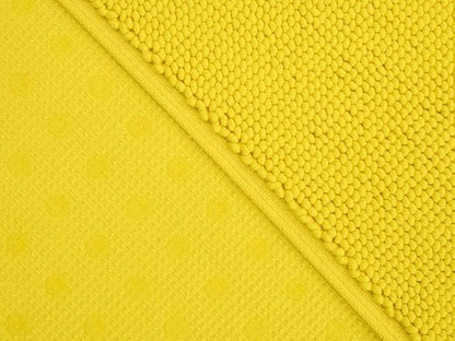 Cotton Paradise Non-Slip Bath Mat - 100% Cotton, Soft & Absorbent, 17x24 Inch, Quick Dry - Yellow