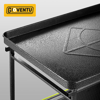Heavy Duty Push Cart Dolly (700 lbs), Foldable Platform Hand Truck Made with High-Strength Steel, 2 Tier Design, Moving Flatbed Cart with Wheels for Warehouse, Garage, Workshop, Office