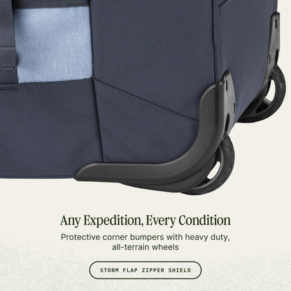 Eagle Creek Cargo Hauler XT Wheeled Duffel - Wheeled Backpack Duffel - Deployable Backpack Straps - Lockable U-Lid & Easy Access Compartment - 32" - Glacier Blue
