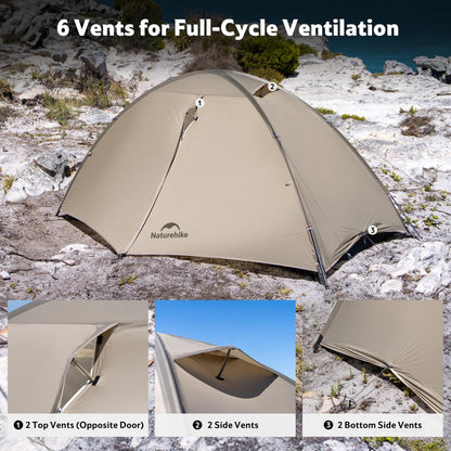 Naturehike Giling 1/2 Person Backpacking Tent 4 Season Lightweight Tent for Hiking & Bikepacking Easy Setup 3000mm Waterproof Ultralight CampingTents for Outdoor Cycling