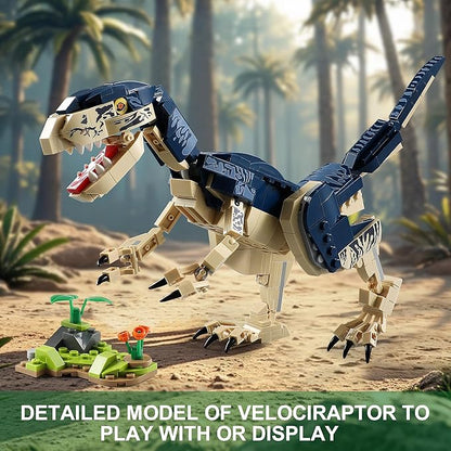Dinosaur Toy Building Sets Build Mighty T.rex &amp Velociraptor Dinos World Building Kit for Boys and Girls Ages 6+ Year Old Gift Ideas for Birthdays (910 PCS)