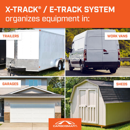CargoSmart Adjustable Cargo Net — Connects to X-Track and E-Track Systems — 3,600lb Break Strength, 1,200lb Safe Work Load
