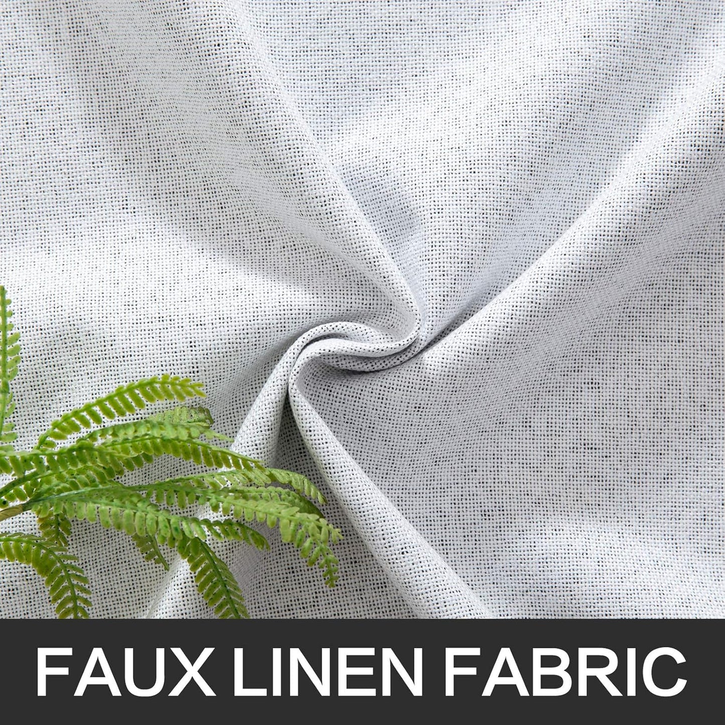 MIULEE Blackout Curtains - 100% Thermal Insulated Linen Texture Drapes | Grayish White, 52x96 Inch (2 Panels)