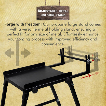 SIMOND STORE Forge Starter kit Stand - Compatible with All Single Burner Blacksmith Forge Kit - Steel Blacksmithing Starter Kit - Propane Forge Kit Stand 12 inch Home Forge Starter Kit Tool Stand…
