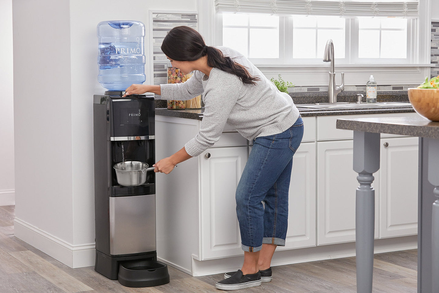 Primo Water Dispenser for 5 Gallon Bottle with Pet Drinking Station - Hot & Cold Top Loading Water Cooler Machine