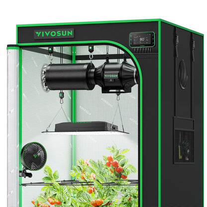 VIVOSUN Smart Pro Grow Tent Kit 2.7 × 2.7ft 2-Plant Kit, WiFi-Integrated Automatic Control with GrowHub E42A+, Tunable Spectrum LED Grow Light 150W, 360° Ventilation & Circulation Control System
