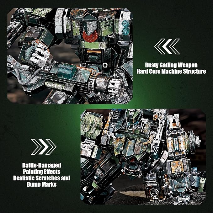 HIGH GODO Mech Building Blocks Set for Adults Motorized Robot Model Building Kit with Multiple Weapons Battle Damage Style Warrior Collectible Gifts for Man Ages 14+ (1403 Pieces)