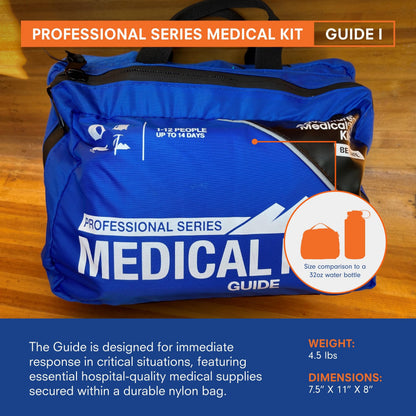 Adventure Medical Kits Pro Series Emergency Medical Kit - Guide I - First Aid Backcountry Medical Kit with C-Splint, CPR Mask, Stethoscope & More - Waterproof Medical Kit