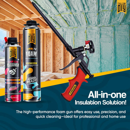 Spray Foam Insulation Kit for Walls & Attic -18 Pack Foam Insulation Spray - 360 Board ft/sq.ft. Heat & Sound Control, Energy Saving, Seal Gaps & Cracks Complete Kit (18x32.8 oz)