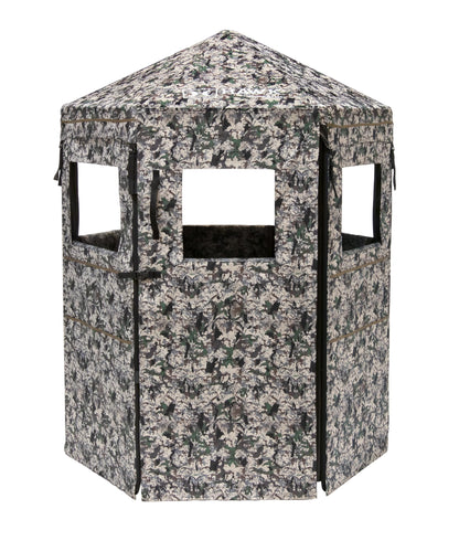 Hawk Down & Out Scout Hunting Durable 74'' Height No-Tool Assembly Camo Concealing Ground Panel Blind with Silent Magnetic Closures & Multiple Windows