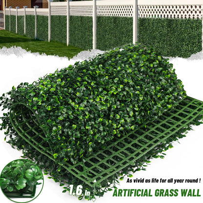 Moeput Artificial Ivy Privacy Fence Screen, 40X160 in(43 sqft) UV-Anti Faux Boxwood Roll Panels Greenery Backdrop Vine Leaf Fence Panels Ivy Fence Covering Privacy