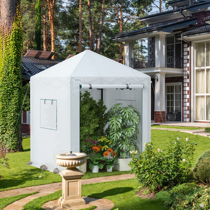 WORKPRO Greenhouse, 94" x70" x98" Pop-up Greenhouse for Outdoors , Heavy Duty Gardening House with Sturdy PE Cover, Roll-up Entry Doors and 2 Screen Windows, for Patio, Backyard, Balcony