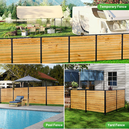 2 Panels No Dig Wooden Privacy Fence Screen, 42" H X 40" W Outdoor Air Conditioner Fences, Hide Trash Bins Or Ac Units, Decorative Garden, Patio, Backyard Fence -Temporary Fencing