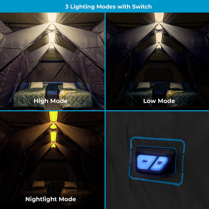 CORE 12 Person Lighted Instant Cabin Tent with Footprint and Tent Kit