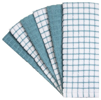 Bumble Kitchen Towels (6 Pack) | 16" x 28" | 100% Cotton Dish Towels for Kitchen | 380 GSM | Soft, Highly Absorbent & Durable Dish Towels with Hanging Loop | Aqua