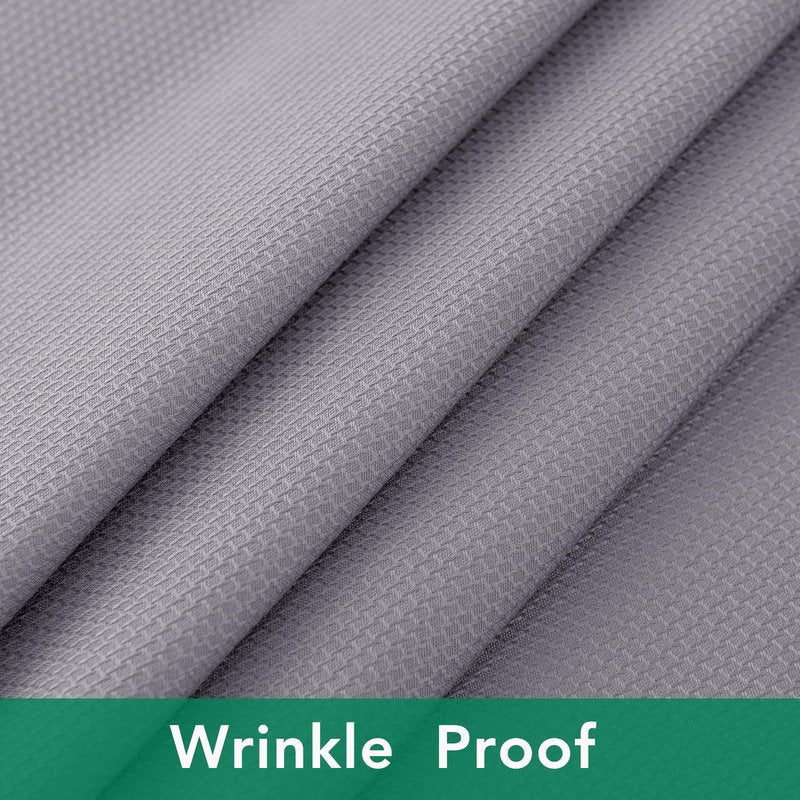 Biscaynebay Textured Fabric Round Tablecloths 60", Silver Grey Water Resistant Table Cloth Small Circle Folding Table Covers for Dining, Kitchen, Wedding & Parties, etc Machine Washable