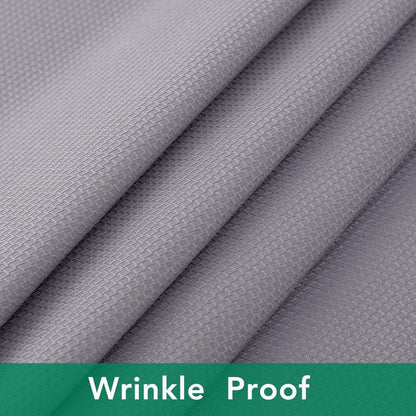 Biscaynebay Textured Fabric Round Tablecloths 60", Silver Grey Water Resistant Table Cloth Small Circle Folding Table Covers for Dining, Kitchen, Wedding & Parties, etc Machine Washable