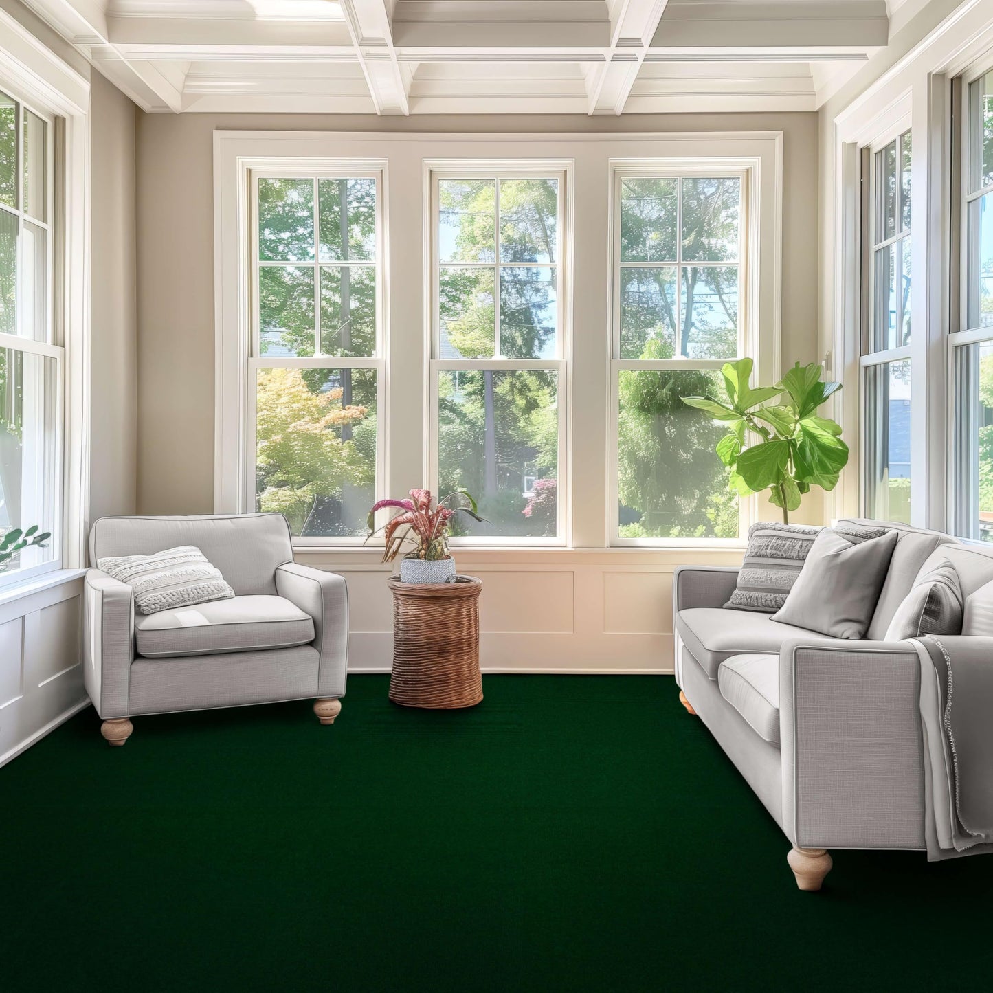 Mohawk Home Peel and Stick Carpet Tiles 24x24 Inch Indoor Outdoor Polyester, Stain Resistant, Easy DIY Install (15 Tiles, 60 Sq Ft,Emerald Green)