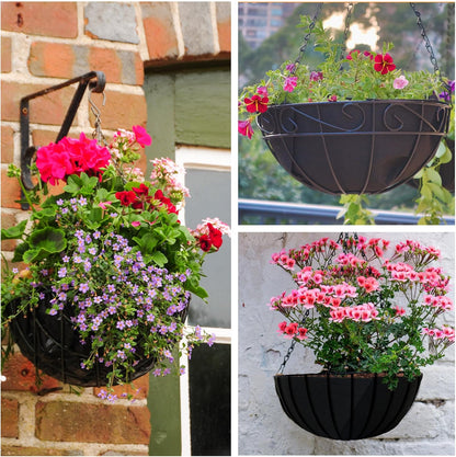 Skiennix 12-Inch Fabric Planter Basket Liners - Eco-Friendly Felt Replacement for Hanging Baskets