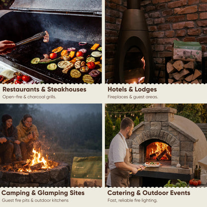 Inflame Fire Starters 800 pcs - Fire Starters for Campfires, Charcoal, Grill, BBQ, Fireplace, Chimney, Woodstove - Waterproof, Weather-Resistant - Natural Wood Starters