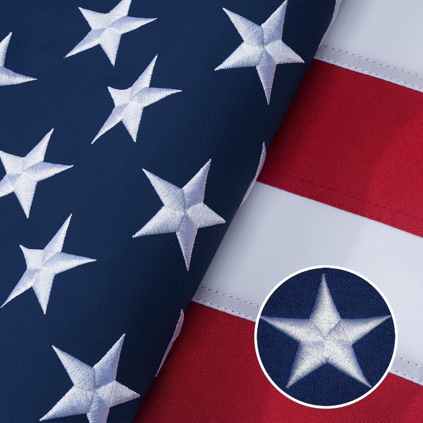 American Flag 10x15 Ft Indestructible Outdoor, Longest Lasting, Heavy Duty, TearProof Polyester, Fade Resistant, High Wind US Outside Flags with Embroidered Stars, Sewn Stripes, Brass Grommets