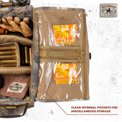 Rig'Em Right Waterfowl Shell Shocker XLT Duck Hunting Blind Bag with Molded Ammo Compartments, Sunglasses Case, Drink Holder and More (Gore Optifade Timber Camo)