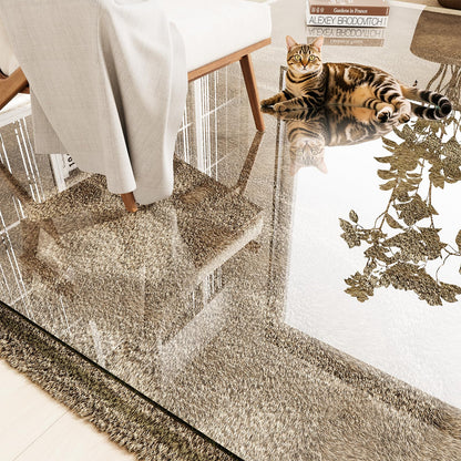 InfiniGlass Tempered Glass Chair Mat 80"x40" – Ultra-Clear Office Chair Mat for Hardwood Floors & Low-Pile Carpets – Heavy-Duty 0.2" Scratch-Resistant Surface with Non-Slip Pads – Supports 1,000 lbs