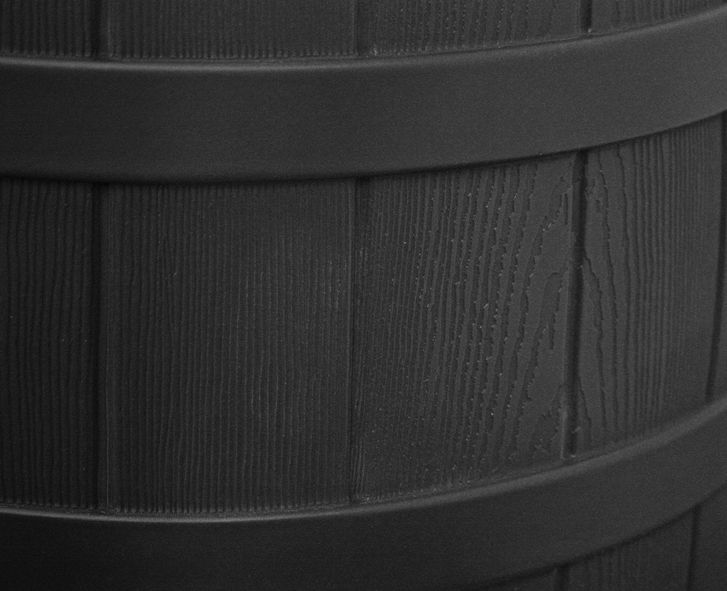 Good Ideas Rain Wizard 50 Gallon Plastic Outdoor Rain Barrel Water Storage Collector with Brass Spigot and Flat Back Design, Black