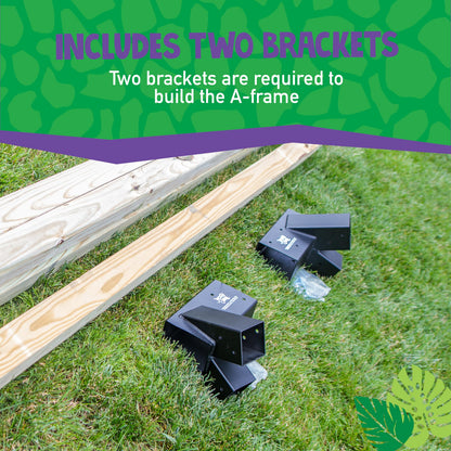 Jack & June Heavy-Duty DIY Wooden Swing Set Kits - Metal Bracket and Hardware for Safe, Easy Playset Installation