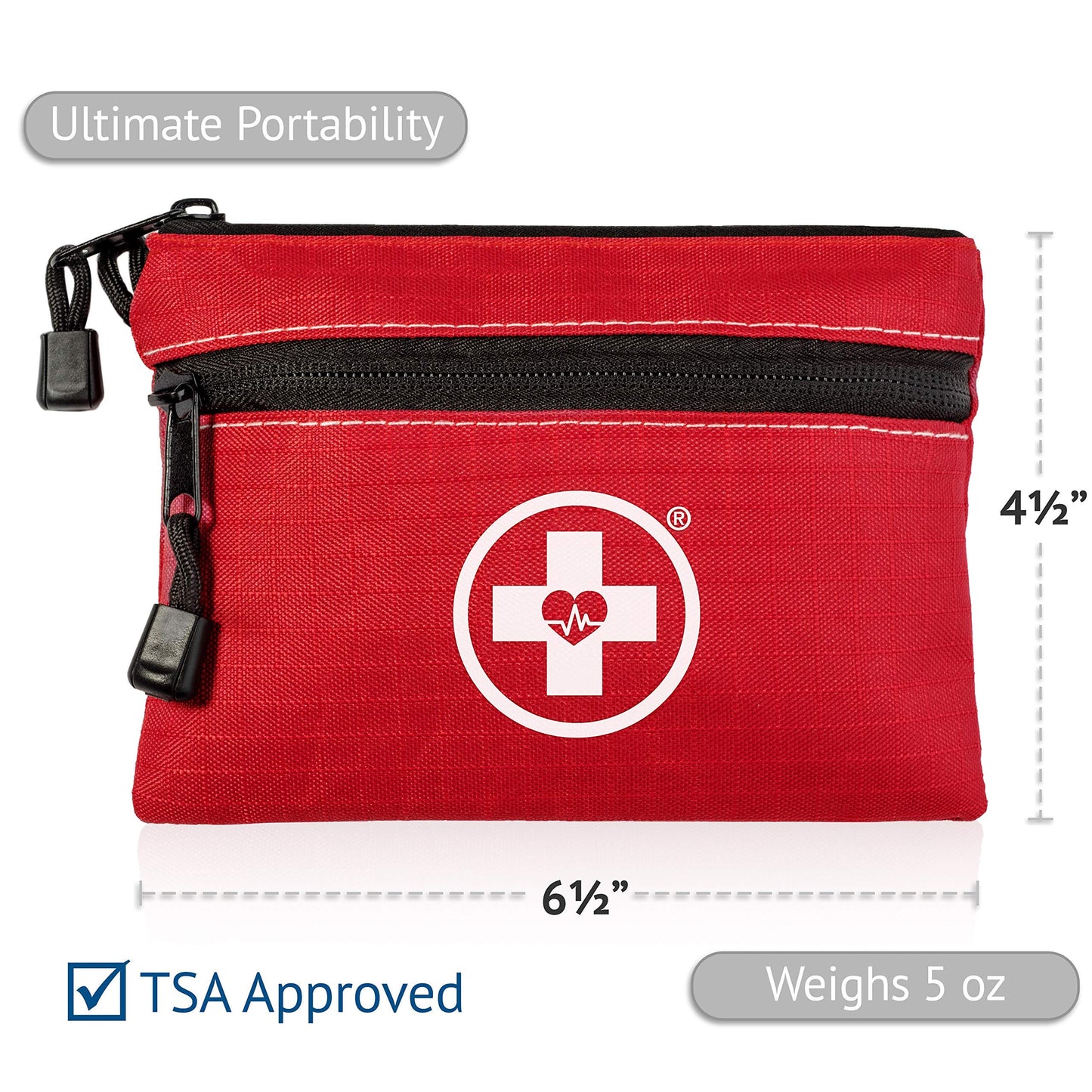 Swiss Safe 2-in-1 First Aid Kit for Car, Travel & Home, Businesses - Bonus Mini Kit for Medical Emergency Aid, Survival, Camping - 64 Piece, 25 Pack