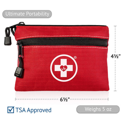 Swiss Safe 2-in-1 First Aid Kit for Car, Travel & Home, Businesses - Bonus Mini Kit for Medical Emergency Aid, Survival, Camping - 64 Piece, 25 Pack