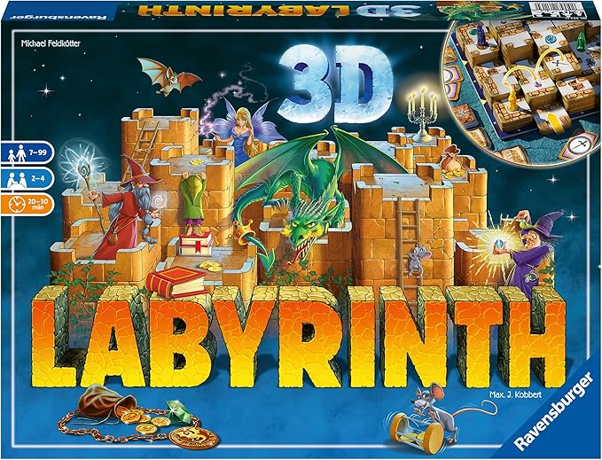 Ravensburger 3D Labyrinth Family Board Game for Kids &amp Adults Age 7 &amp Up - So Easy to Learn &amp Play with Great Replay Value Amazon Exclusive (26113)