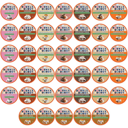 Double Donut Coffee Decaf Flavored Coffee Single Serve Cups For Keurig K Cup Brewer Variety Pack Sampler, 40 Count (SYNCHKG115120)