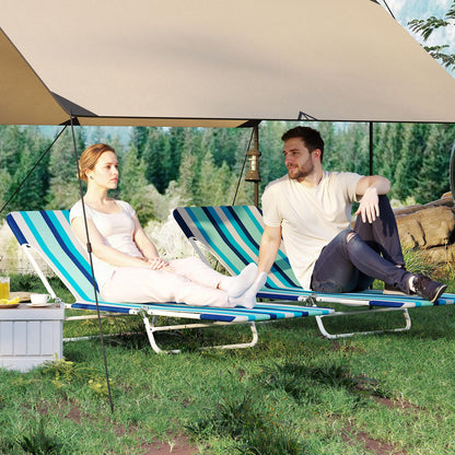 GYMAX Tanning Chair, 2Pcs Folding Beach Chairs with Adjustable Backrest, Footrest, 330lbs Capacity & Shoulder Strap, Portable Layout Sunbathing Loungers for Outside, Patio, Poolside