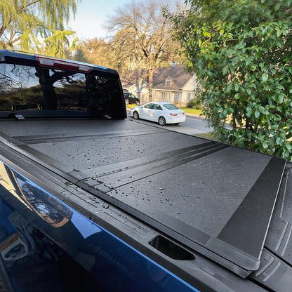 AUTOSAVER88 Low-Profile Hard Tri Fold Truck Bed Tonneau Cover Fit for Jeep Gladiator JT 2020 2021 2022 2023 2024 2025 2026 with 5ft Bed with Trail Rail System