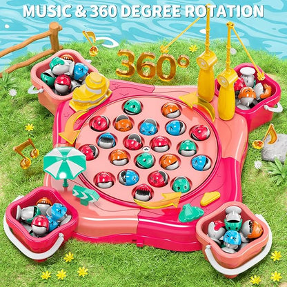 Magnetic Fishing Game for Kids Toddlers 3-5 70 pcs Fishing Toys for Kids Toddlers 3-5 Table Toys Board Game Birthday Gifts for 3 4 5 6 7 8 Years Old Kid Toddler