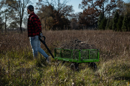 Gorilla Carts Steel Utility Garden Cart with No-Flat Tires, 4 Cubic Feet, 800-Pound Capacity, Green, Amazon Exclusive