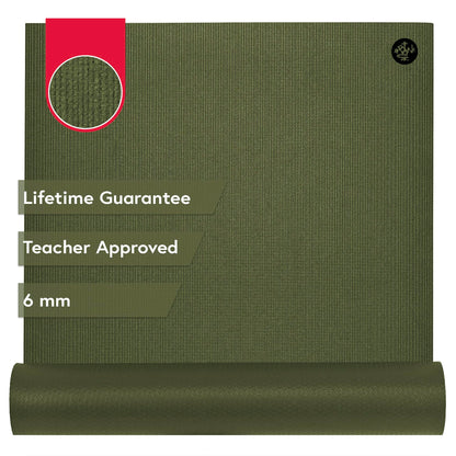 Manduka PRO Yoga Mat 71" - 6mm | Lifetime Durability | Hygienic Construction | Premium Studio Quality | Teacher Approved | 71 x 26 inches | Earth