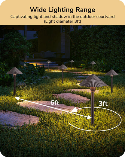 EDISHINE 5CCT Low Voltage Pathway Lights Wired, 8 Pack 2700K-5000K LED Landscape Lighting, 12V AC/DC 3W 160LM Die-Cast Aluminum Waterproof Outdoor Landscape Path Lights for Sidewalk Garden Yard