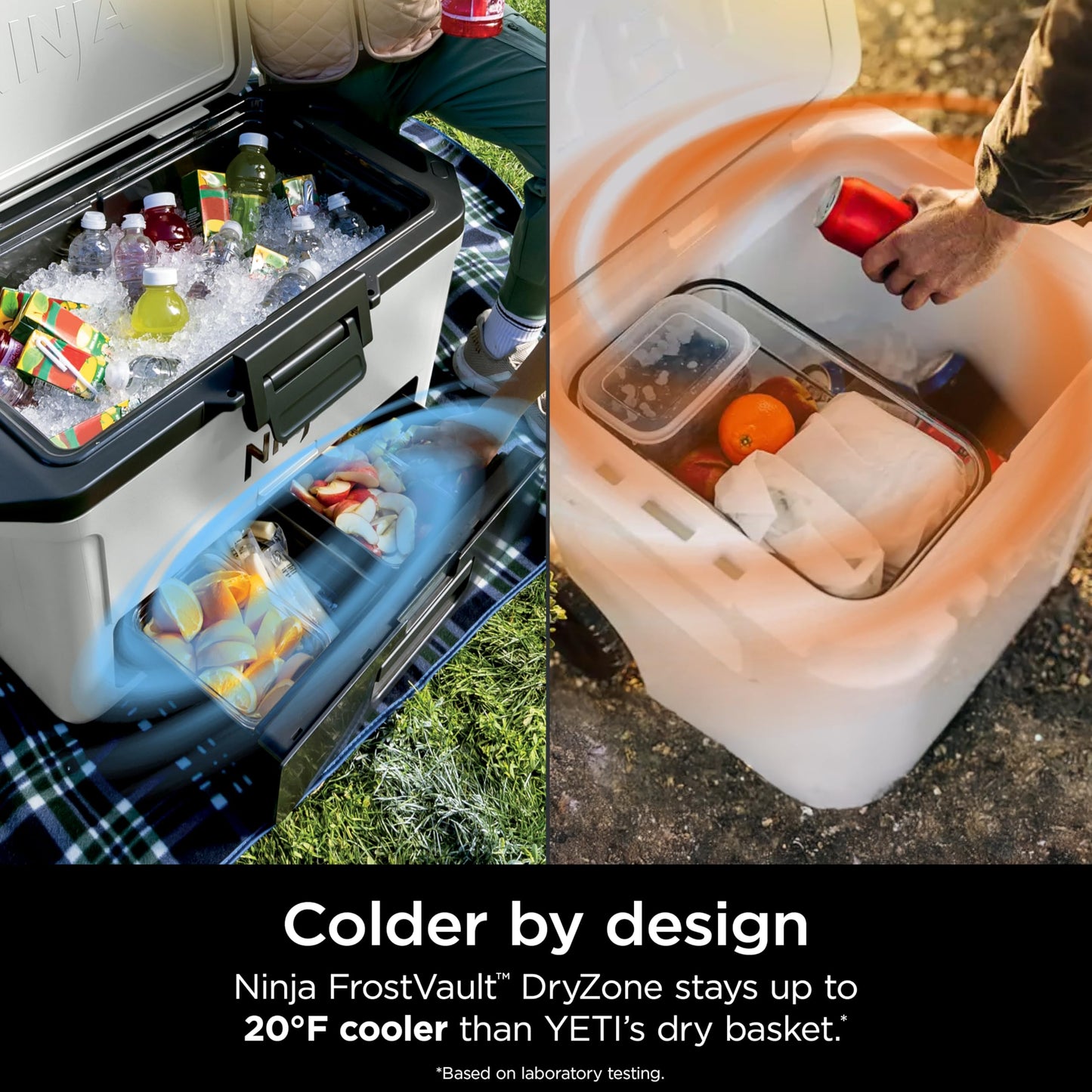 Ninja FrostVault 50qt Hard Cooler with Dry Zone | Integrated Fridge-Temp Dry Storage Drawer | Premium Heavy-Duty Insulated Cooler | Keeps Ice Cold for Days | Spanish Moss | FB151GN1