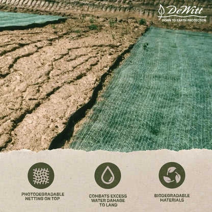 Dewitt 4-Pack Single Net Excelsior Blanket, Green, 4 x 112.5 Feet – Aspen Wood Fiber Erosion Control Mat with Netting for Soil Protection, Grass & Seed Establishment, Ground Cover and Landscaping
