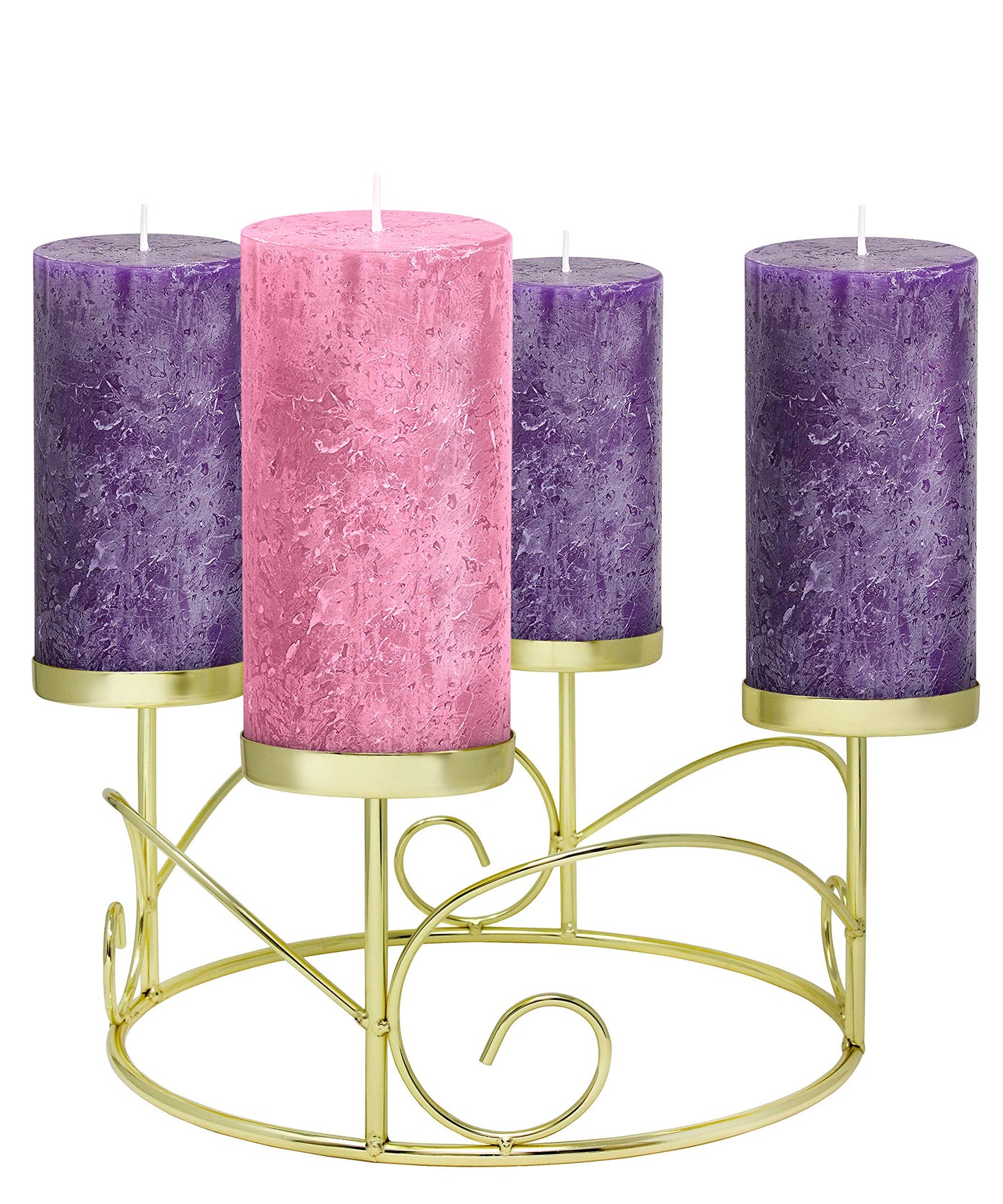 Advent Candle Set of 4 - Rustic Pillar Advent Candles - Made in The USA - Christmas Advent Candles for Advent Rings, Advent Wreaths, Ring and Wreath Candle Holders - Church & Home Decoration Unscented