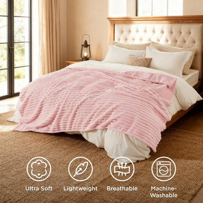 Bedsure GentleSoft Coral Pink Fleece King Blanket - Super Soft Cozy Comfort, 108x90 Inches