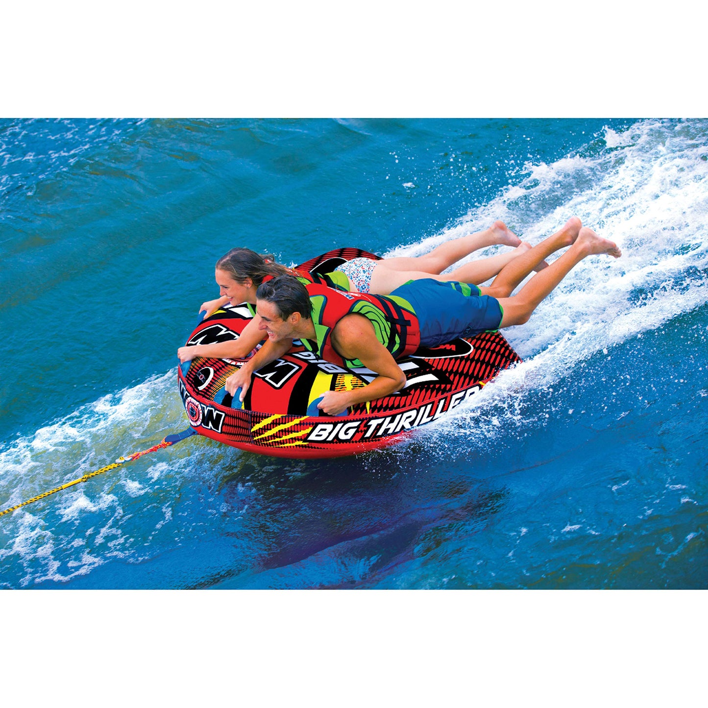 Wow Sports Thriller Towable Deck Tube - 1-2 Person - 340 lb Capacity - for Boating - Youth & Adults