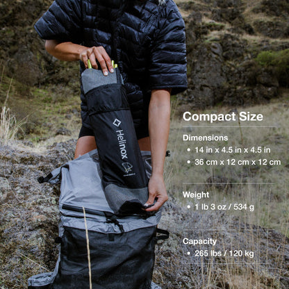 Helinox Chair Zero LT, 1.12 lbs Lightweight Camping Chair, Durable Ripstop, Compact Size, Portable and Packable Seat, Strong and Ultralight Frame, Backpacking Travel Essential, Cyan