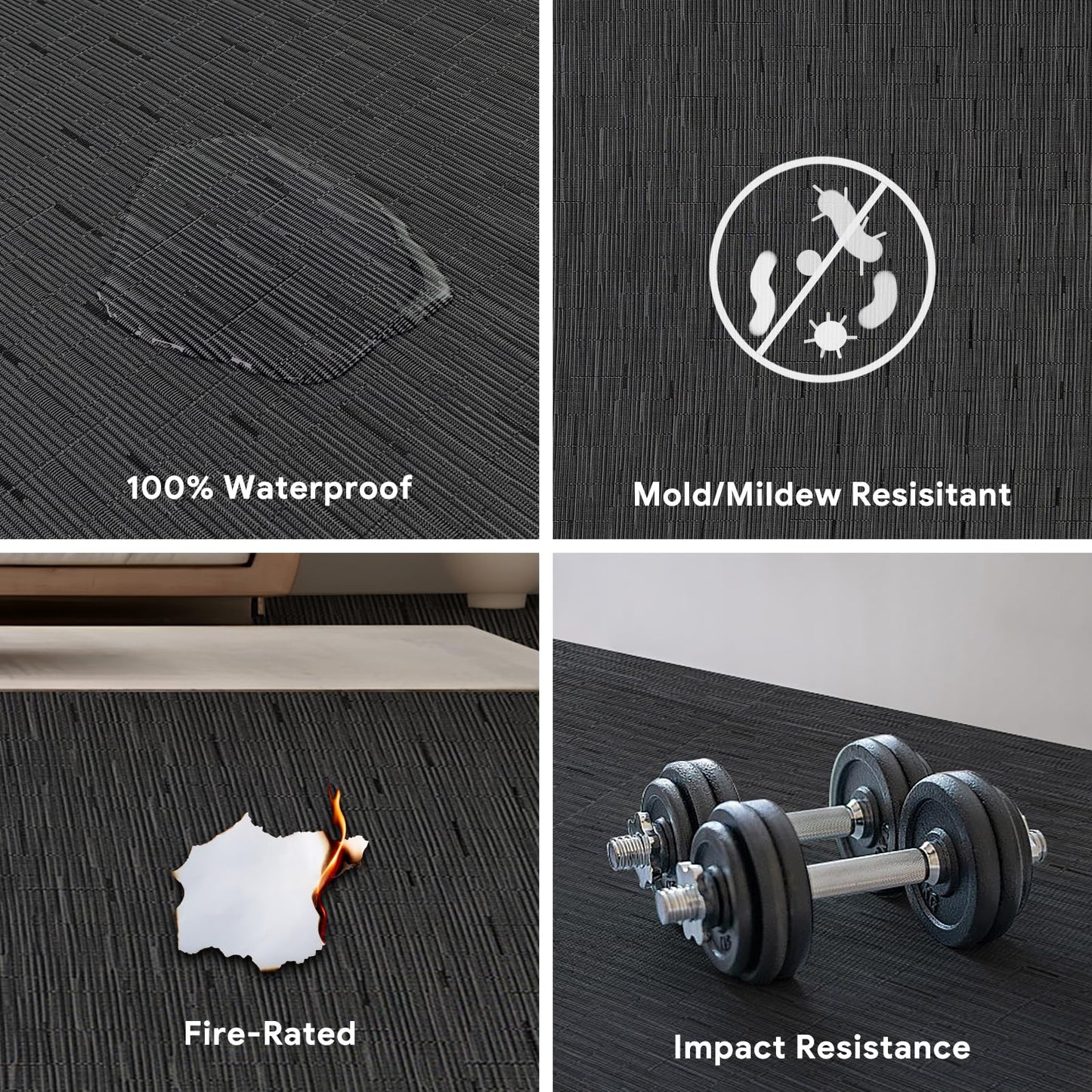 Fasarxiu 24" x 24" Waterproof PVC Carpet Tiles Non-Slip Carpet Floor Tiles High-Grade Fire-Rated Carpet Squares Easy DIY for Office,Gym,Living Room,Restaurant - Case of 15 (60 sq. ft.) \