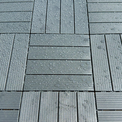 60 Pack Plastic Interlocking Deck Tiles, 60 sq. ft Patio Deck Tile, 12"x12" Indoor Outdoor Non-Slip and Waterproof Patio Floor Decking Tiles for Garden Yard Walkway Balcony Porch Poolside, Dark Gray