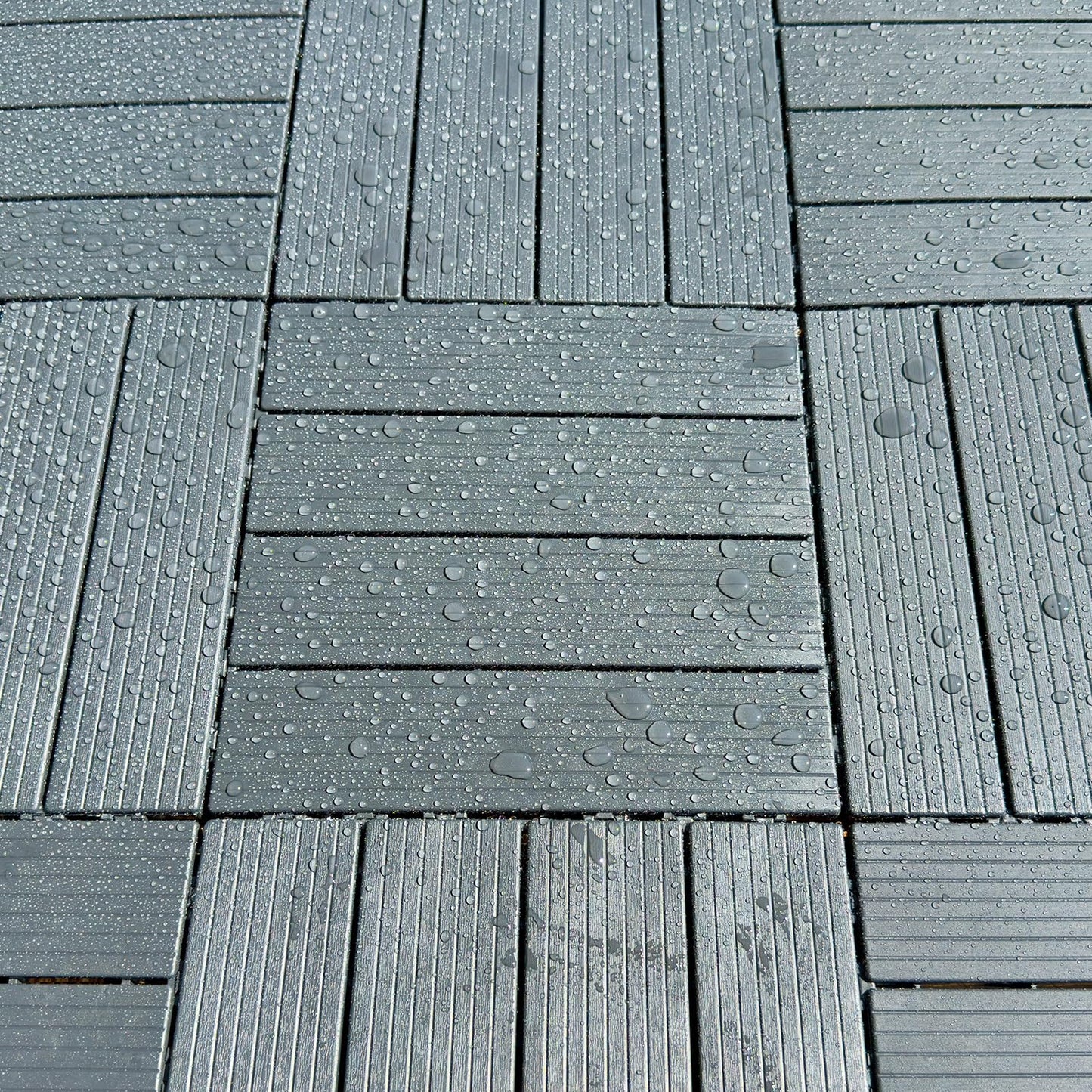 60 Pack Plastic Interlocking Deck Tiles, 60 sq. ft Patio Deck Tile, 12"x12" Indoor Outdoor Non-Slip and Waterproof Patio Floor Decking Tiles for Garden Yard Walkway Balcony Porch Poolside, Dark Gray