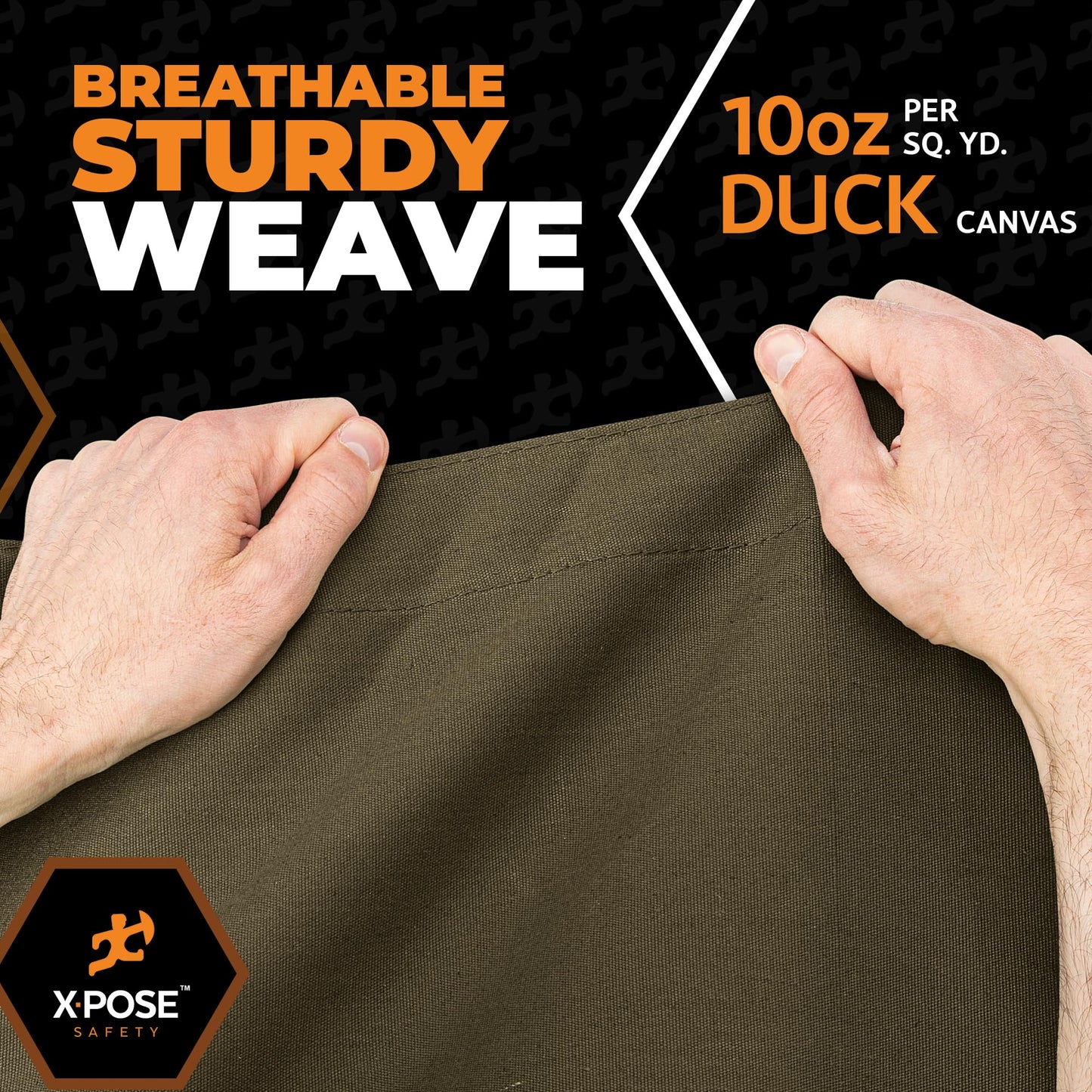 Xpose Safety Canvas Tarp - 10oz Olive Drab Canvas Tarps Heavy Duty Water Resistant with Brass Grommets- Multipurpose Outdoor Tarpaulin for Camping, Canopy, Trailer, Equipment Cover 12' x 24'