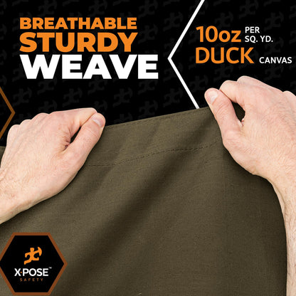 Xpose Safety Canvas Tarp - 10oz Olive Drab Canvas Tarps Heavy Duty Water Resistant with Brass Grommets- Multipurpose Outdoor Tarpaulin for Camping, Canopy, Trailer, Equipment Cover 14' x 14'